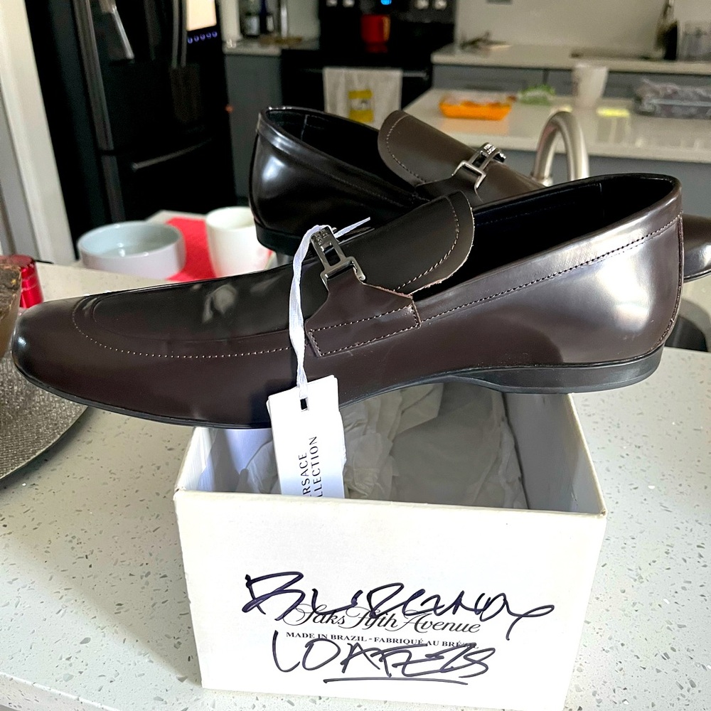 NWT-Versace Collection- Men’s Size 12 , Slip on Loafers (slope heel) Burgundy